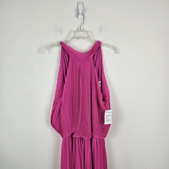 Megan La Women's Pink / Purple Wild Orchid Pleat Jumpsuit - Pink Large NWOT - Picture 6 of 9